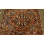 A semi antique Persian Heriz carpet
