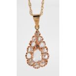 Diamond, gold pendant-necklace