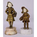 (lot of 2) A pair of patinated bronze figural sculptures by Charles-Eloy Bailly (French, 1830-1895)