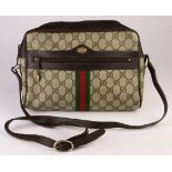 Gucci GG Supreme Monogram Web Medium Ophidia Crossbody Bag Brown