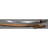 Japanese sword (Gendaito) with WWII military mounting blade