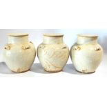 (lot of 3) Chinese Ding type pottery covered jars Yuan Dynasty