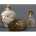 (lot of 3) Chinese hardstone snuff bottles