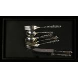 (lot of 8) A Buccellati Torchon sterling silver partial flatware lot