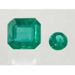 (Lot of 2) unmounted emeralds