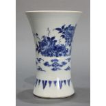 A Chinese Blue and White 'Flower and Bird' Beaker Vase