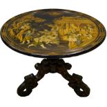 An English Regency lacquered tilt top table