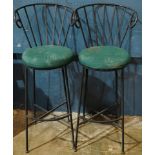 Pair of metal bar stools