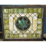 An Arts and Crafts leaded glass window panel circa 1910