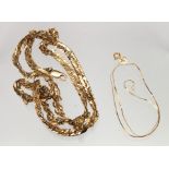 (Lot of 2) 14k yellow gold chains