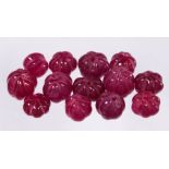 (Lot of 13) Ruby beads