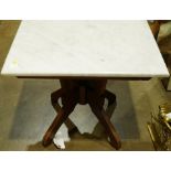 Eastlake style marble top occasional table