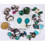 Collection of multi-stone, sterling silver, metal jewelry