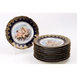 (lot of 10) Sevres style cabinet plates