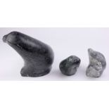 An Inuit carved soapstone group