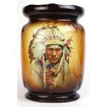 Warwick China porcelain portrait vase depicting a Native American chief