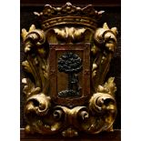 A giltwood wall hanging crest