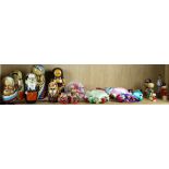 One shelf with Chinese figural silk pincushions