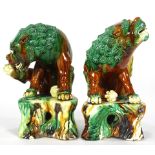 (lot of 2) A Pair of Chinese Sancai-Glazed-Style Porcelain Figure Of Lions