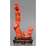 Chinese red coral sculpture