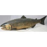 Decorative painted wooden trout