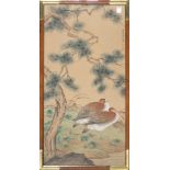 Shen Duan, Painting of two pheasants under pine tree inscribed as shen duan