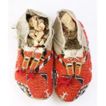 A pair of Plains beaded moccasins