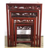 Nest set of (4) Chinese hardwood tables