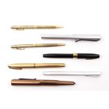 (lot of 2) Pen group, including (2) gold nib Sheaffer, and (2) gold filled examples