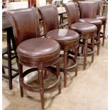 (lot of 5) Leather bar stools