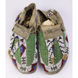 A pair of Cheyenne beaded moccasins