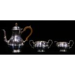 (lot of 3) English sterling bachelor tea service Lionel Alfred Crichton