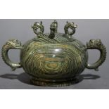 Chinese archaistic style jasper censer