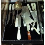 Silver handled flatware group