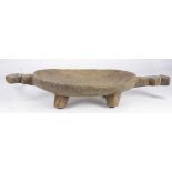 Melanesia carved wood food bowl
