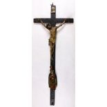 Continental Spanish Colonial style polychrome decorated Crucifix