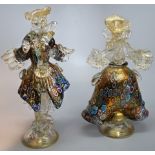 A pair of Murano art glass figures