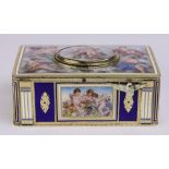 German enamel singing bird automaton music box