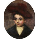 Painting, Portrait of a Young Child with a Red Hat