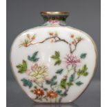 A Famille Rose Enamel Porcelain Snuff Bottle, with Qianlong Mark