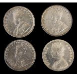 (lot of 4) Silver India Rupees