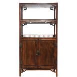 Chinese huanghuali mixed wood breakfront bookcase