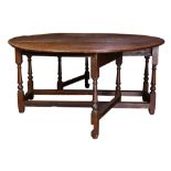 An English oak gate leg table, late 17th/early 18th century