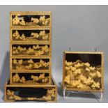 Japanese lacquer Jubako five case stacking cake box