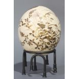 Shibayama style lacquered ostrich egg