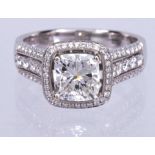 Simon G diamond and 18k white gold ring