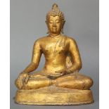 Thai Gilt Bronze seated gilt bronze Buddha
