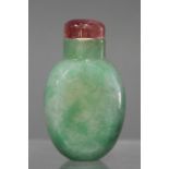 A Fine Chinese Green Jadeite Snuff Bottle