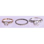 (Lot of 3) Diamond, 14k gold rings