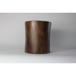 A Chinese rosewood brush pot, of cylindrical shape with slightly tapering walls